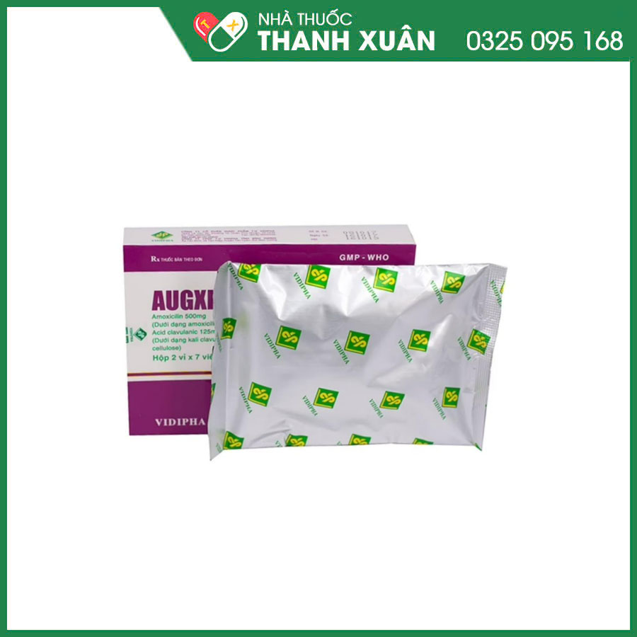 Augxicine 625 thuốc điều trị các trường hợp nhiễm khuẩn do vi khuẩn nhạy cảm